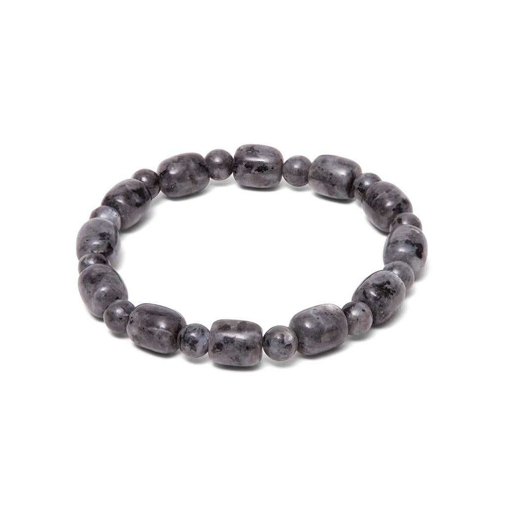Pulsera Larvikita - Barriles & Esferas 8mm