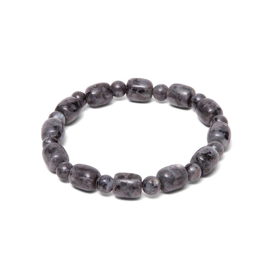 Pulsera Larvikita - Barriles & Esferas 8mm