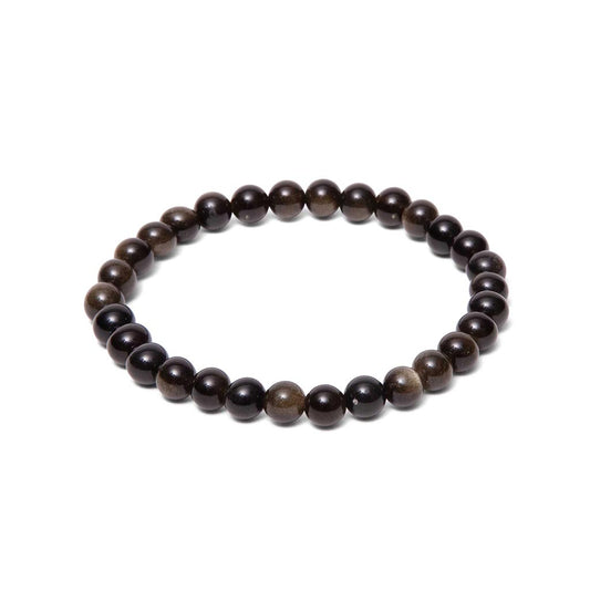 Pulsera Obsidiana Dorada 6mm